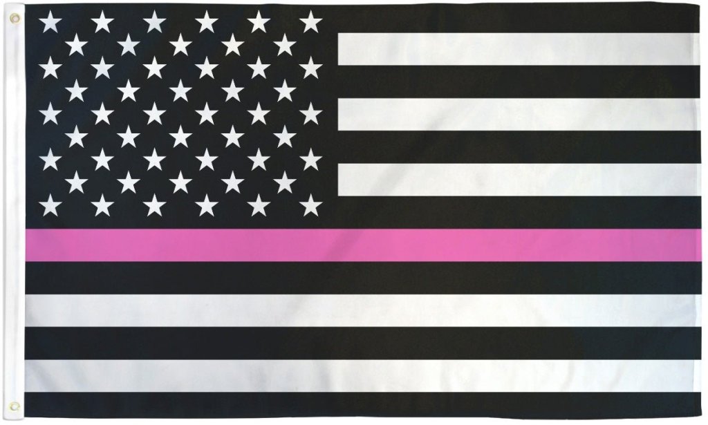 Thin Pink Line USA Flag 3x5ft Poly - Flags Importer