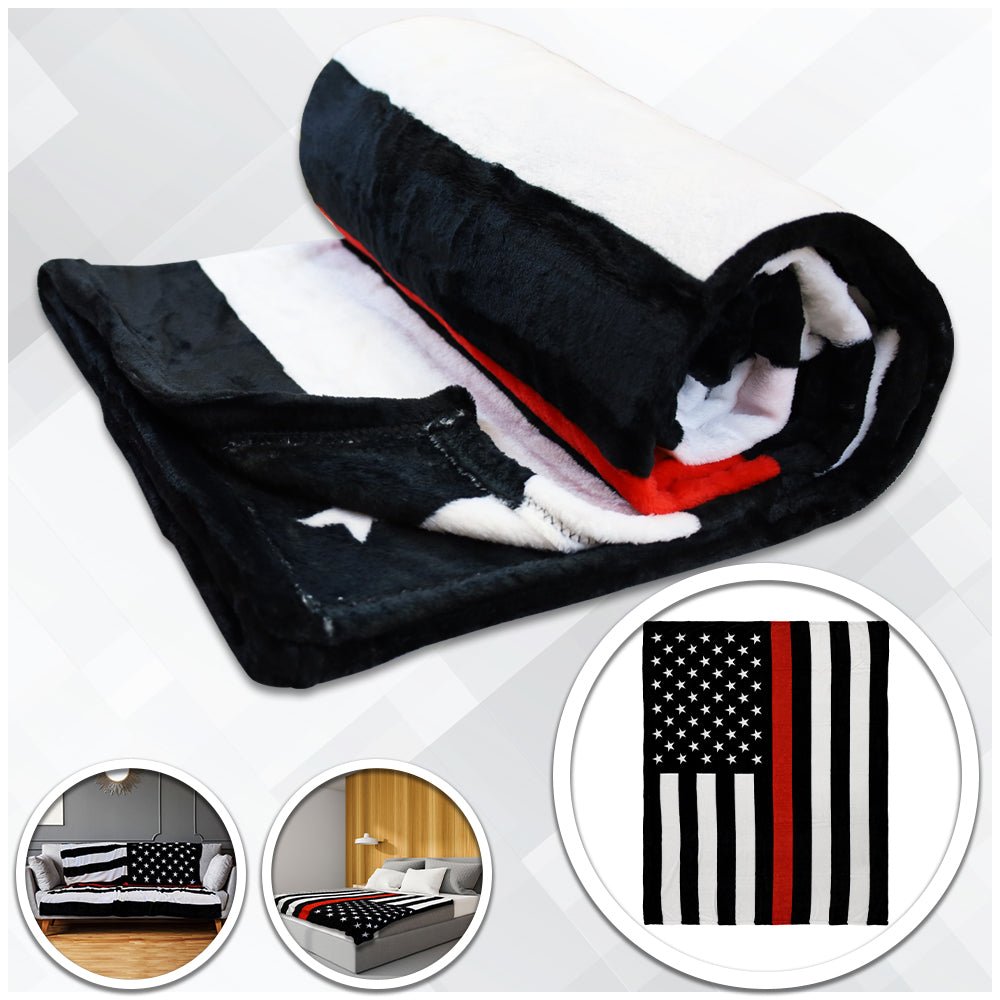 Thin Red Line Soft Plush 50x60in Blanket - Flags Importer