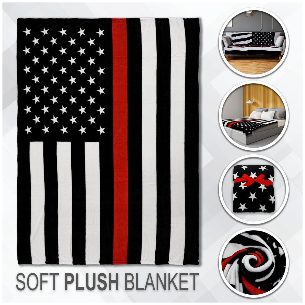 Thin Red Line Soft Plush 50x60in Blanket - Flags Importer