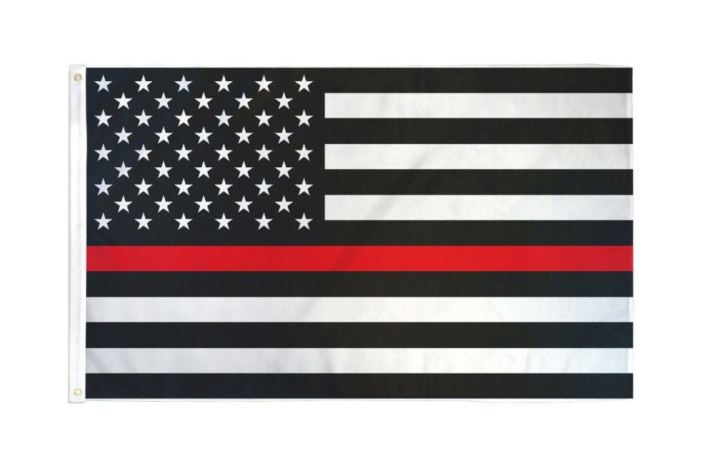 Thin Red Line USA Flag 3x5ft Poly - Flags Importer