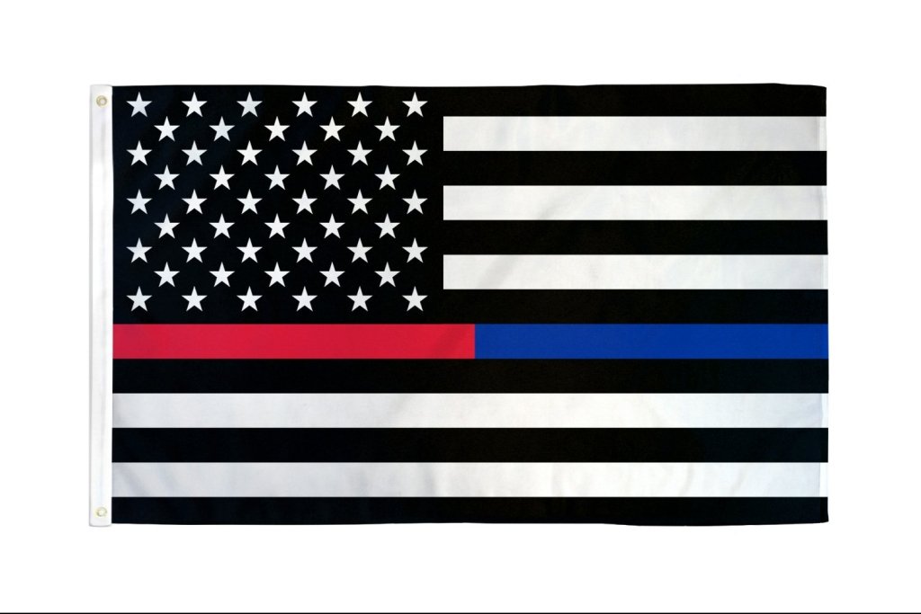 Thin Red/Blue Line USA Flag 2x3ft Poly - Flags Importer