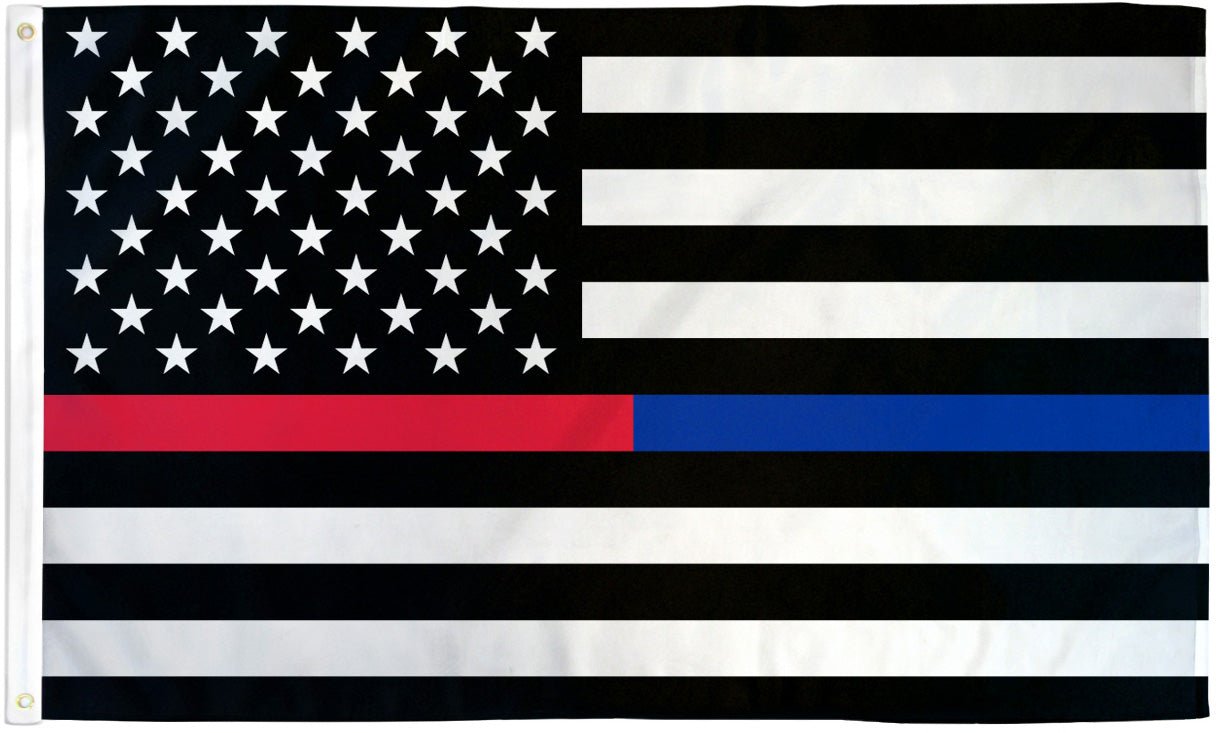 Thin Red/Blue Line USA Flag 2x3ft Poly - Flags Importer