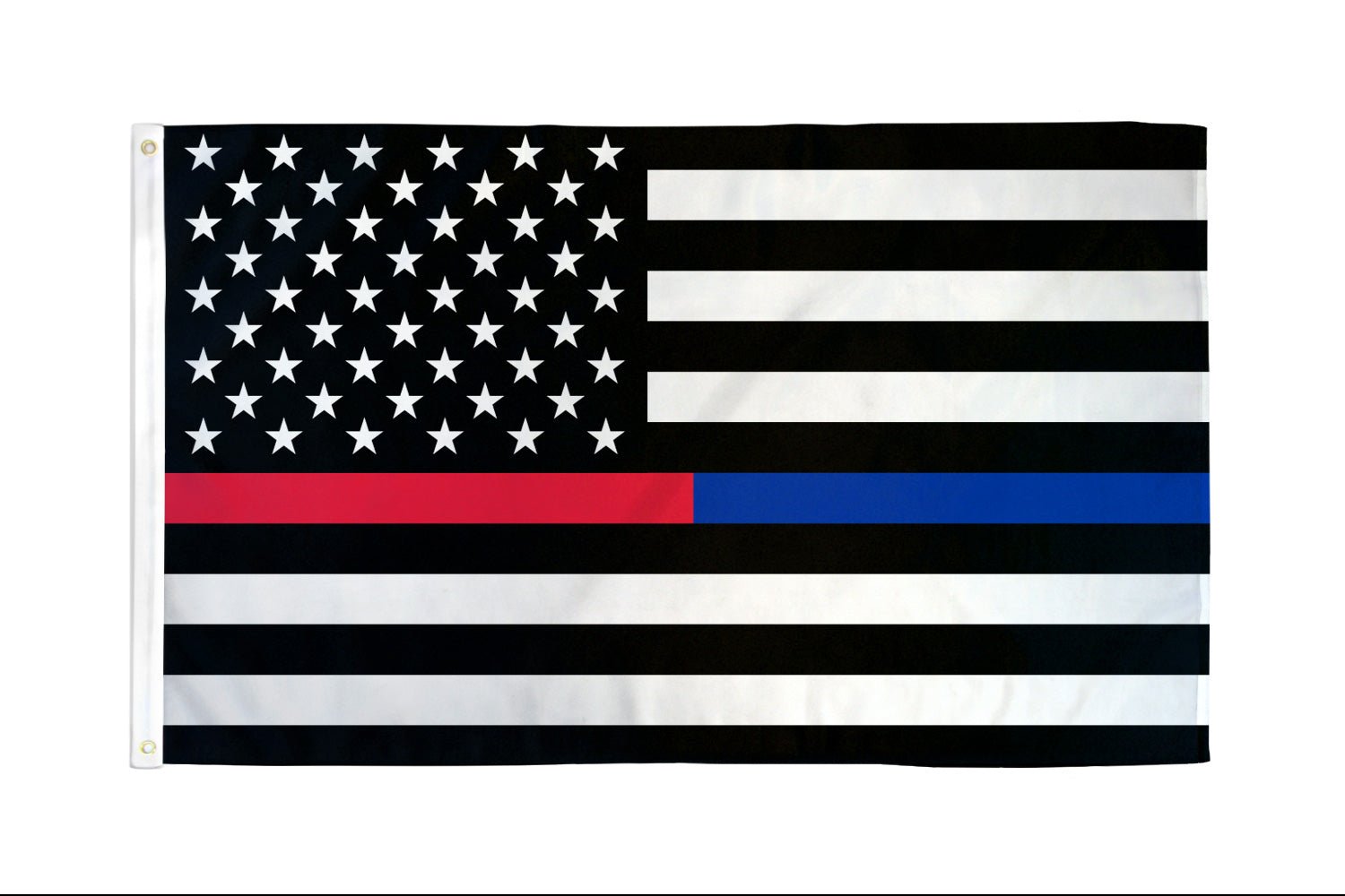 Thin Red/Blue Line USA Flag 3x5ft Poly - Flags Importer