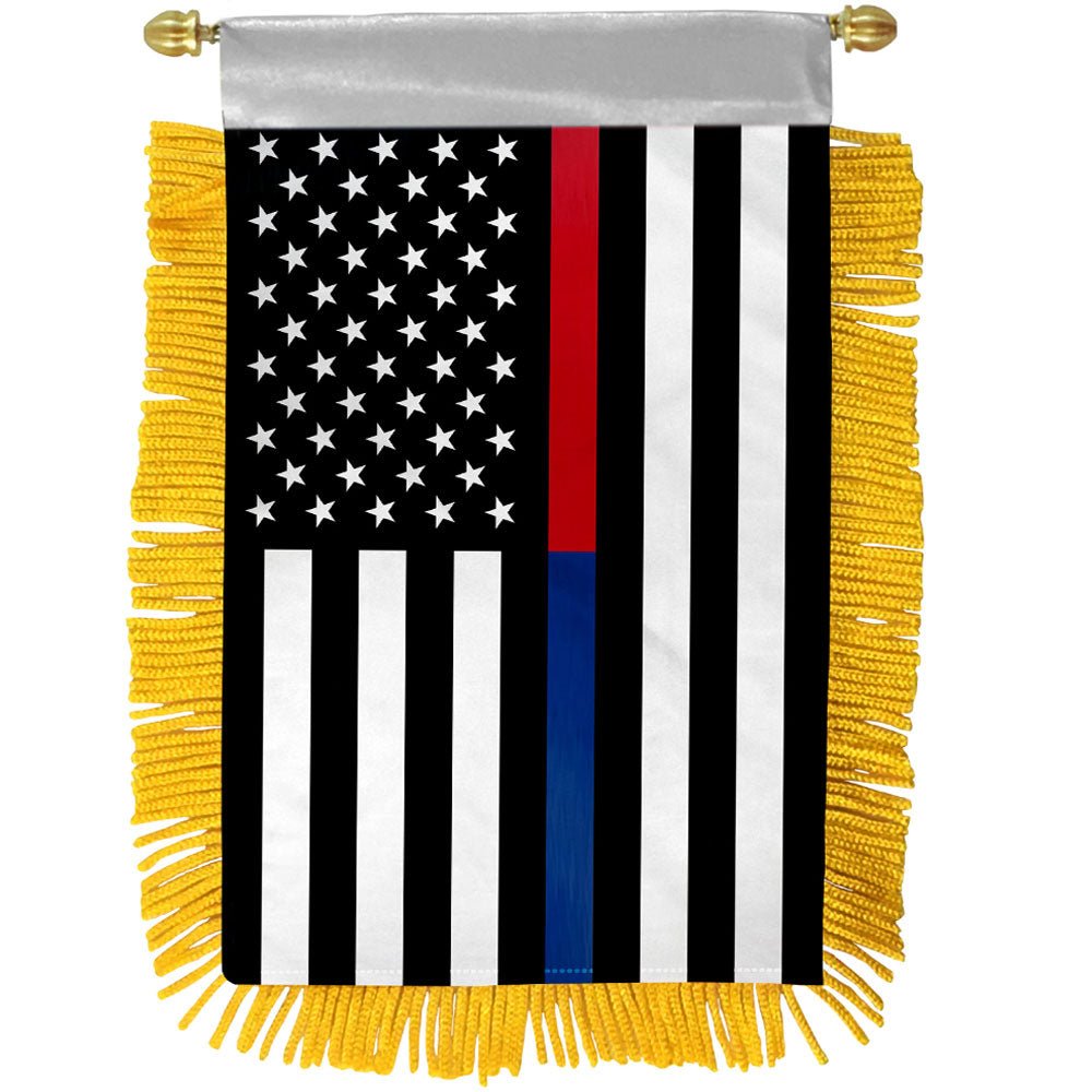 Thin Red/Blue Line USA Mini Banner - Flags Importer