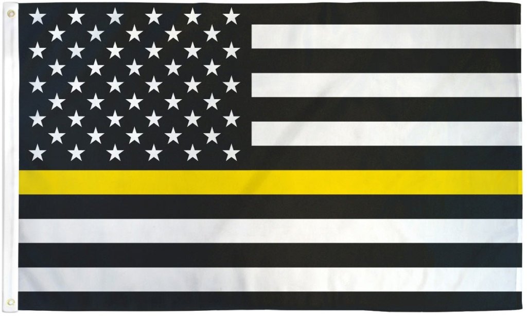 Thin Yellow Line USA Flag 2x3ft Poly - Flags Importer