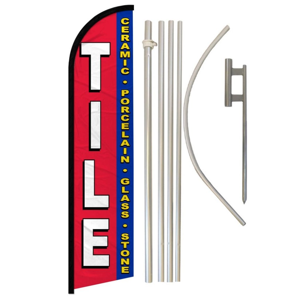 Tile Windless Banner Flag & Pole Kit - Flags Importer