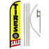 Tires Sale (Red & Yellow) Windless Banner Flag & Pole Kit - Flags Importer