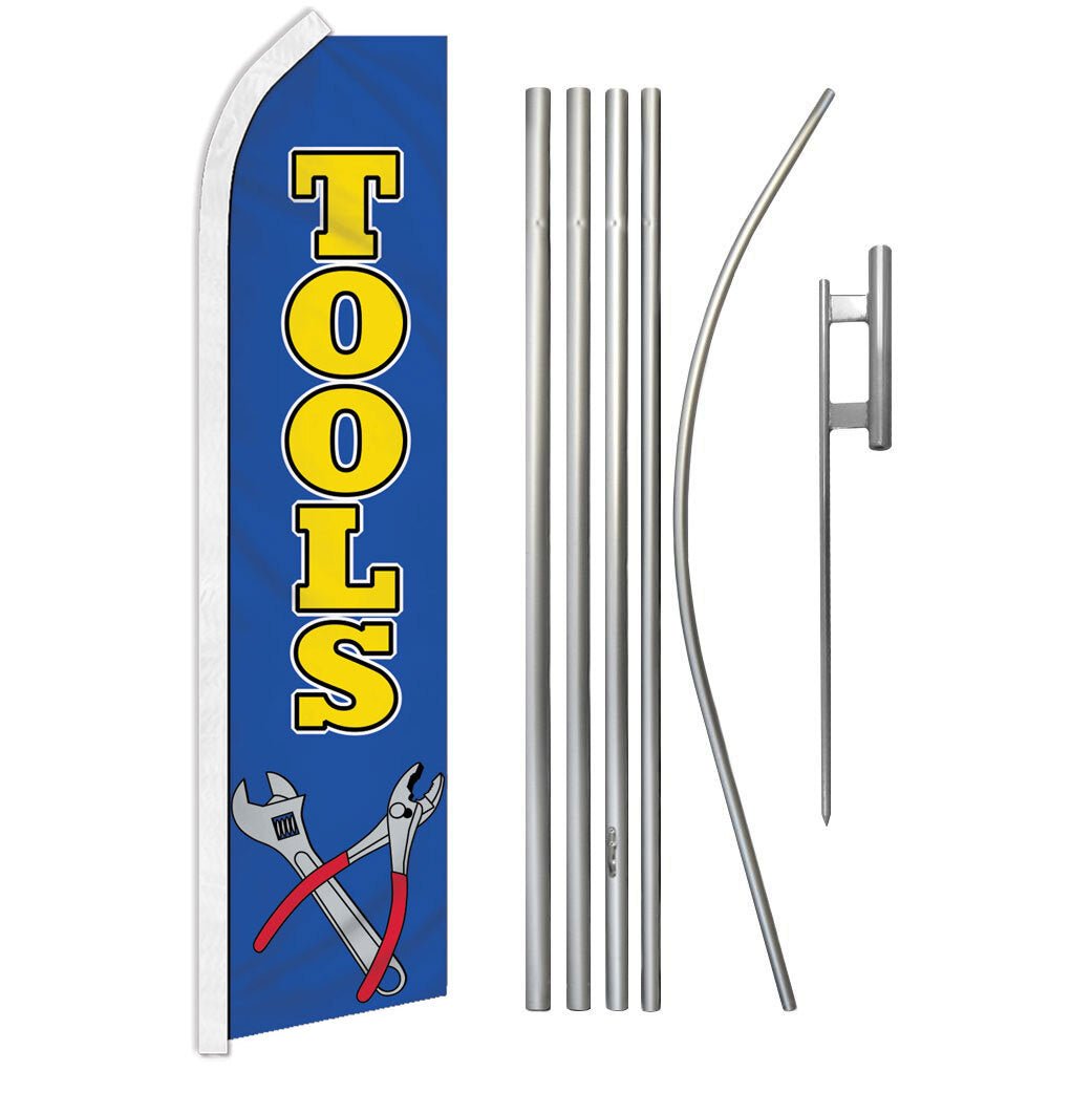 Tools (Blue) Super Flag & Pole Kit - Flags Importer