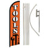 Tools (Orange) Windless Banner Flag & Pole Kit - Flags Importer