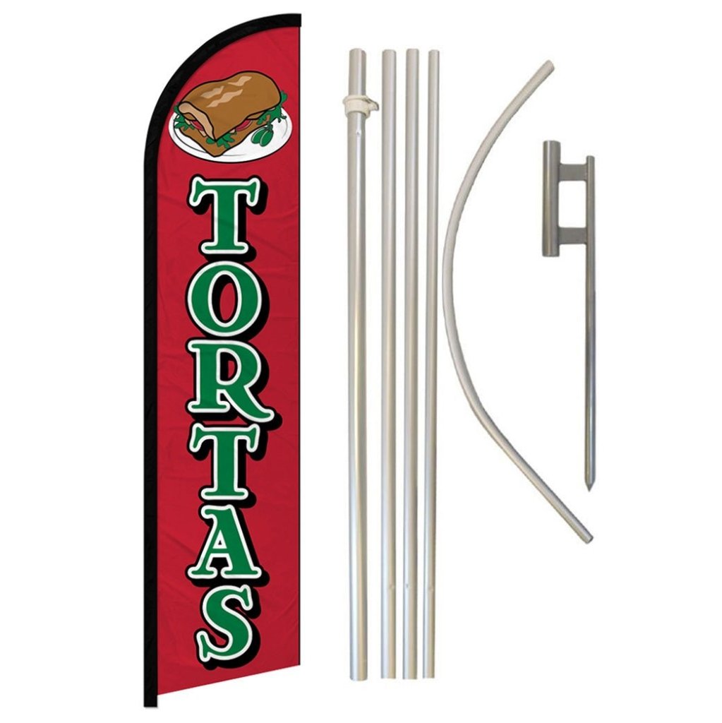 Tortas Windless Banner Flag & Pole Kit - Flags Importer