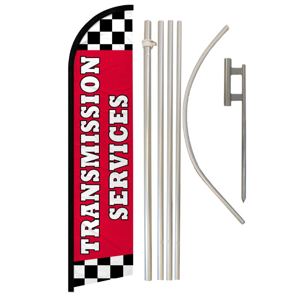 Transmission Services Windless Banner Flag & Pole Kit - Flags Importer