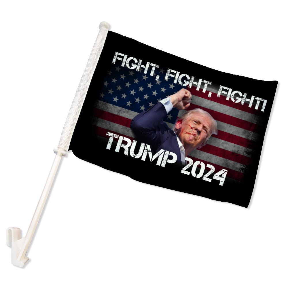 Trump Fight Double - Sided Car Flag - Flags Importer