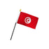 Tunisia 4x6in Stick Flag - Flags Importer