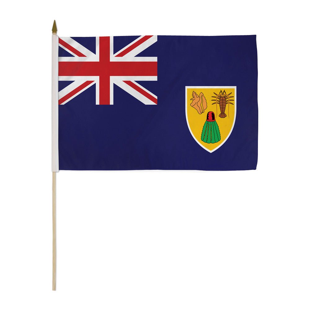 Turks & Caicos 12x18in Stick Flag - Flags Importer