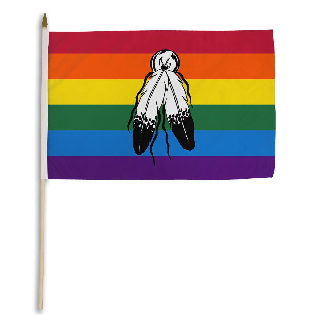 Two Spirit (Rainbow) 12x18in Stick Flag - Flags Importer