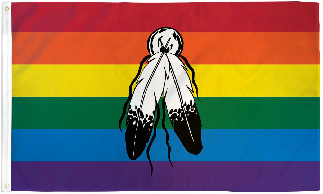 Two Spirit (Rainbow) Flag 3x5ft Poly - Flags Importer