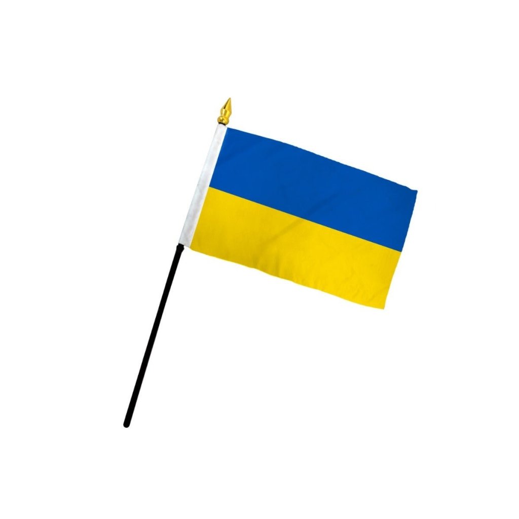 Ukraine 4x6in Stick Flag - Flags Importer