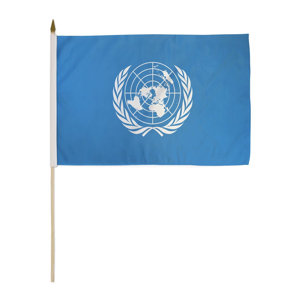 United Nations 12x18in Stick Flag - Flags Importer