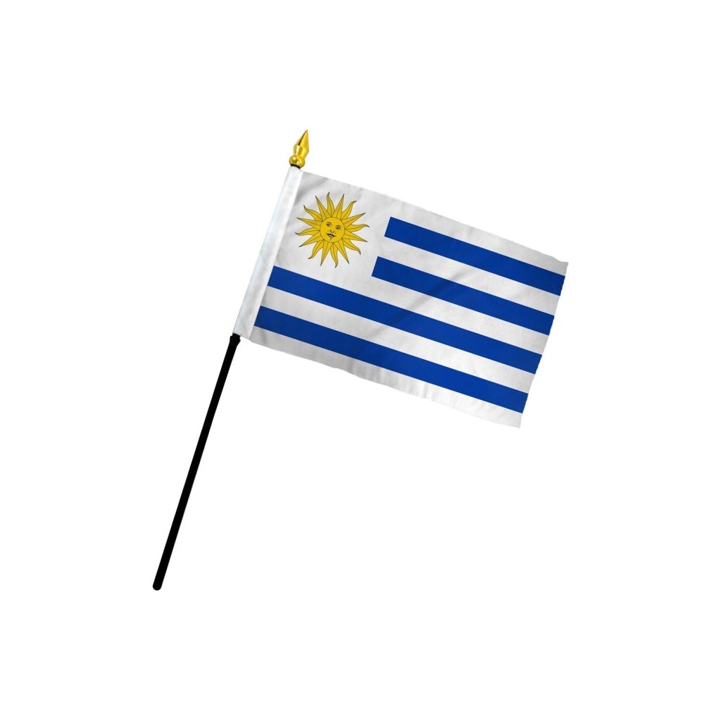 Uruguay 4x6in Stick Flag - Flags Importer