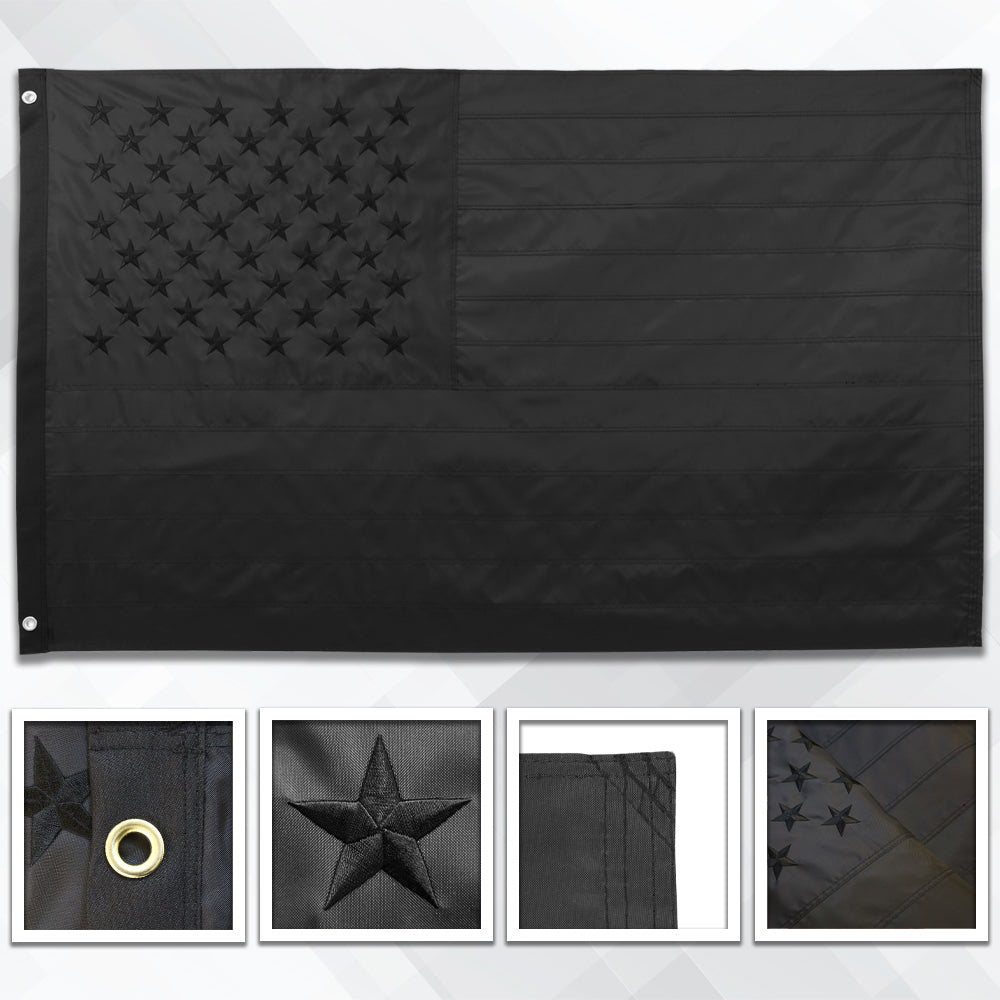 USA (Blackout) Embroidered Flag 3x5ft - Flags Importer