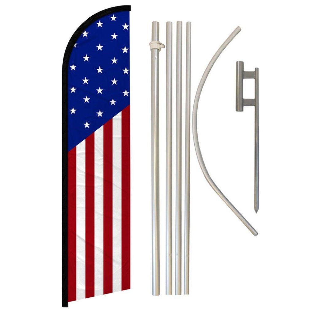 USA Classic Windless Banner Flag & Pole Kit - Flags Importer