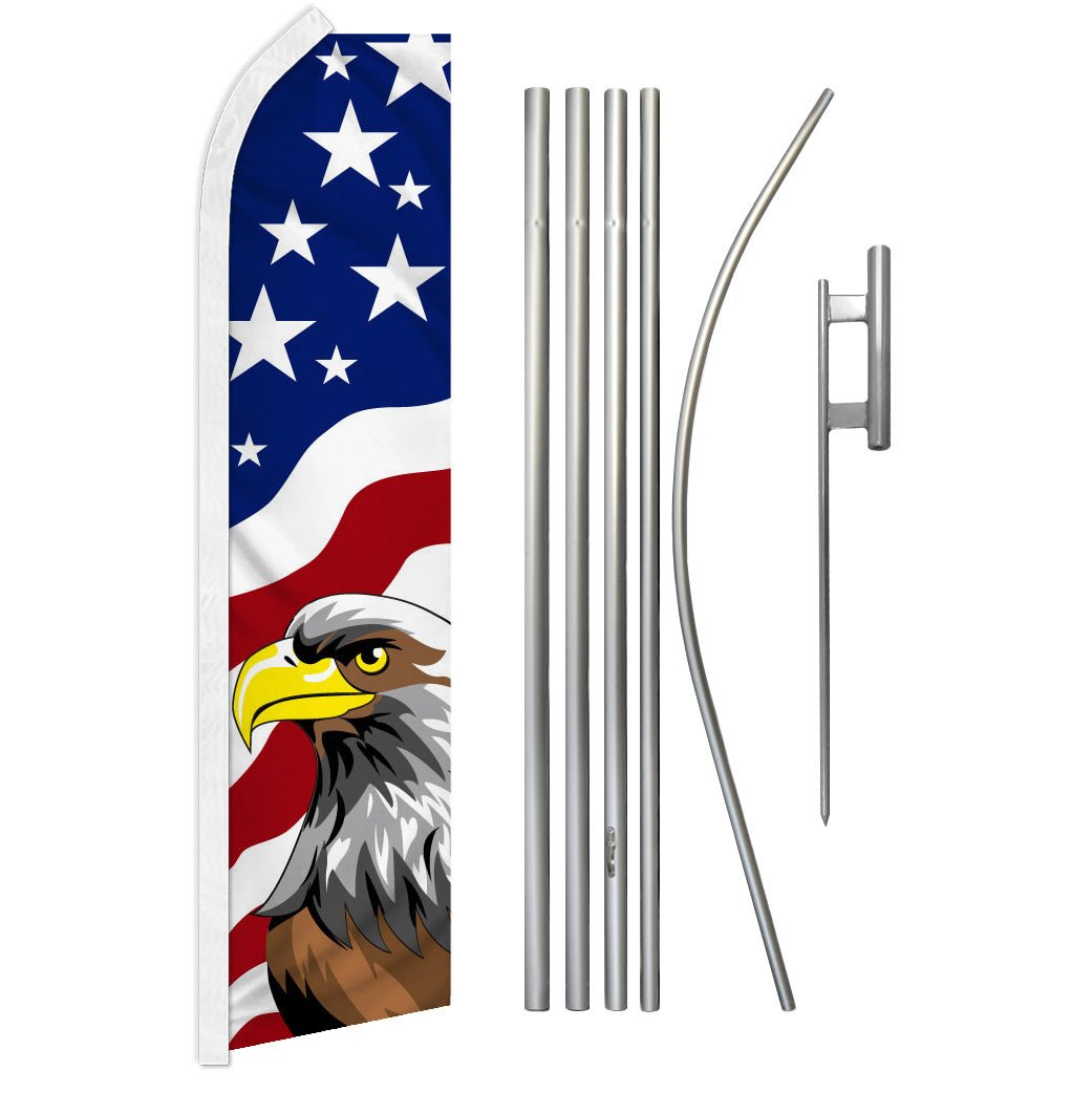 USA Eagle Super Flag & Pole Kit - Flags Importer