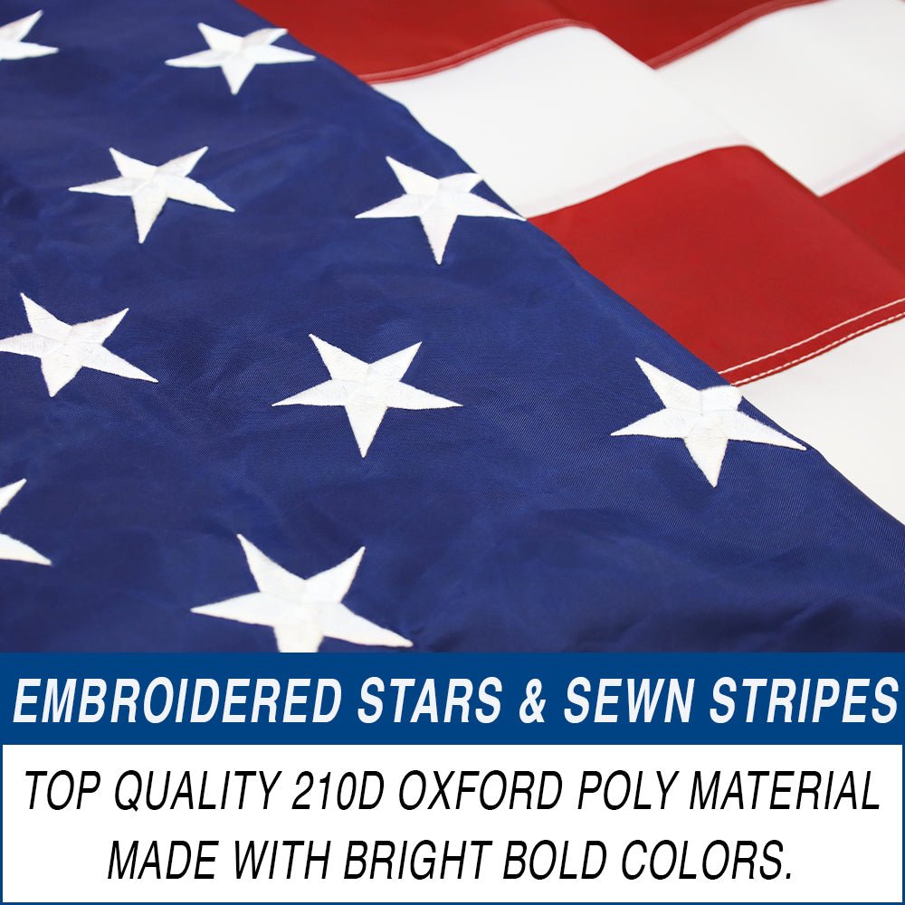 USA Embroidered Flag 10x15ft - Flags Importer