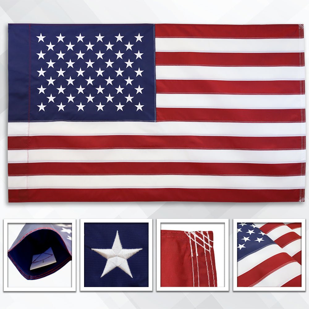 USA Embroidered Flag (Sleeved) 3x5ft - Flags Importer