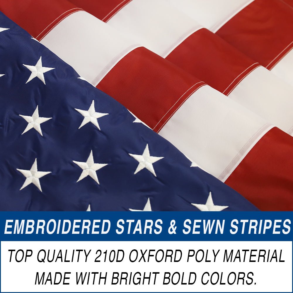 USA Embroidered Pulldown Flag 8ftx20in - Flags Importer