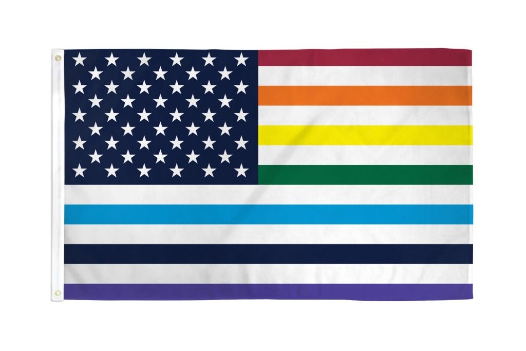 USA Rainbow (Old Glory) Flag 3x5ft Poly - Flags Importer