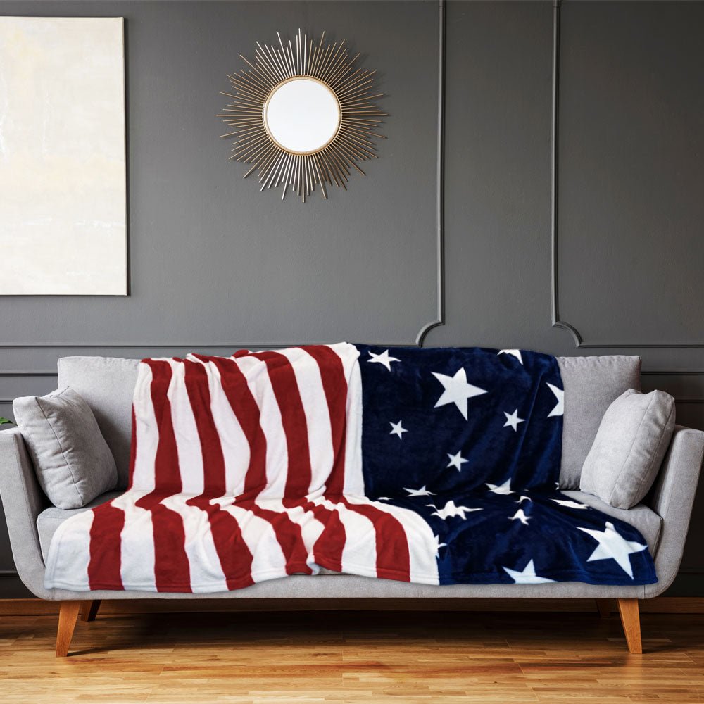 USA Star Spangled Soft Plush 50x60in Blanket - Flags Importer