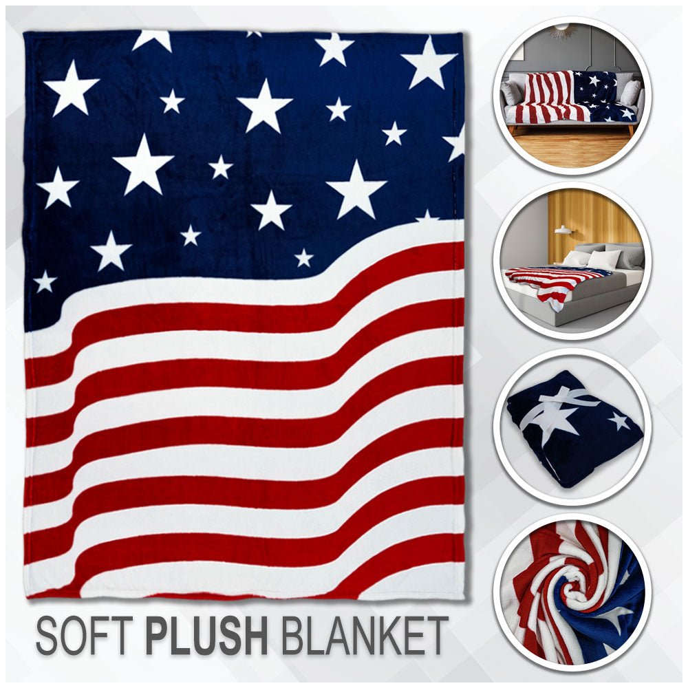 USA Star Spangled Soft Plush 50x60in Blanket - Flags Importer