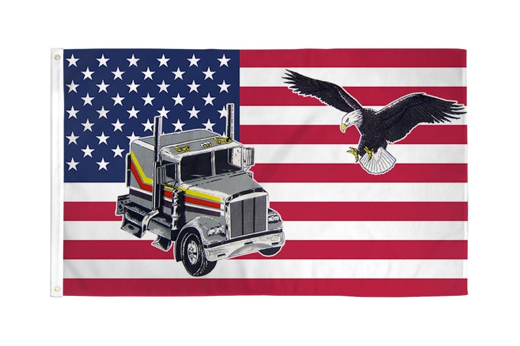 USA Truck Eagle Flag 3x5ft Poly - Flags Importer