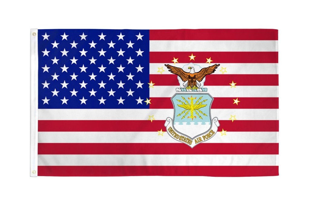 USA w/ Air Force Logo Flag 3x5ft Poly - Flags Importer