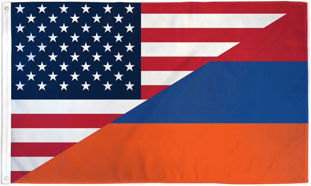 USA/Armenia Combination Flag 3x5ft Poly - Flags Importer