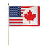 USA/Canada Combination 12x18in Stick Flag - Flags Importer