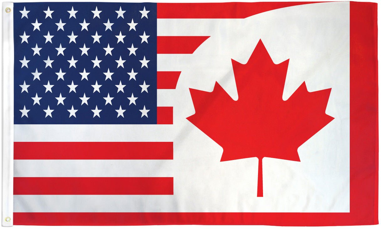 USA/Canada Combination Flag 3x5ft Poly - Flags Importer