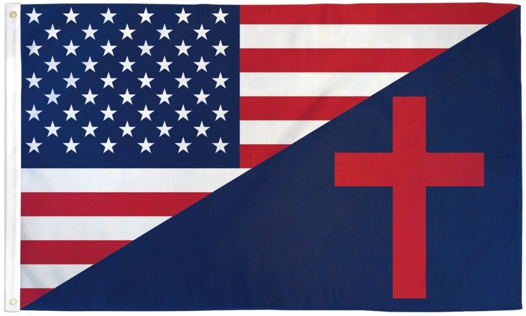 USA/Christian Combination Flag 3x5ft Poly - Flags Importer