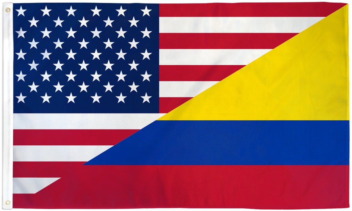 USA/Colombia Combination Flag 3x5ft Poly - Flags Importer