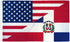 USA/Dominican Republic Combination Flag 3x5ft Poly - Flags Importer