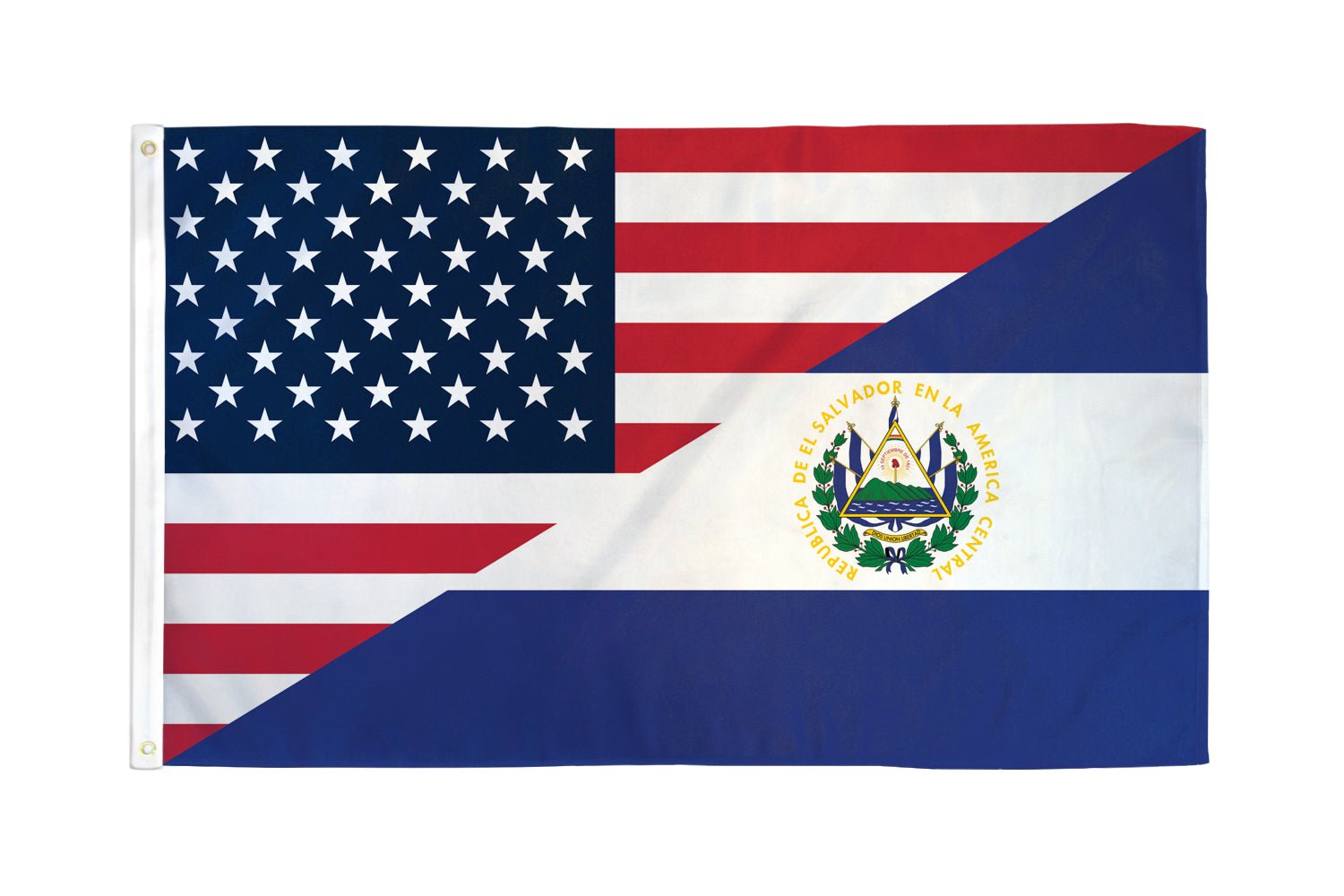 USA/El Salvador Combination Flag 3x5ft Poly - Flags Importer