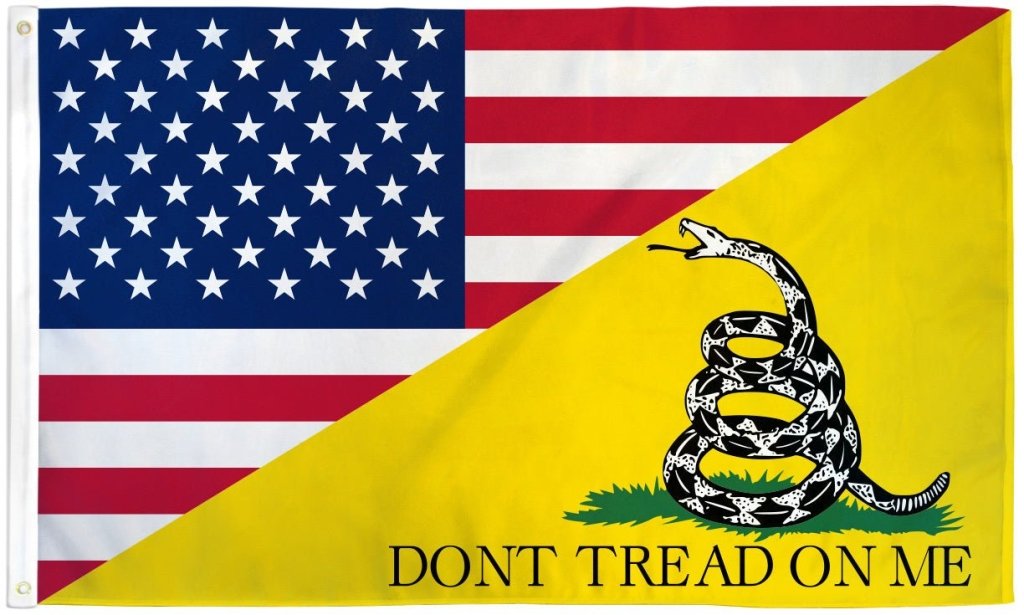 USA/Gadsden Combination Flag 3x5ft Poly - Flags Importer