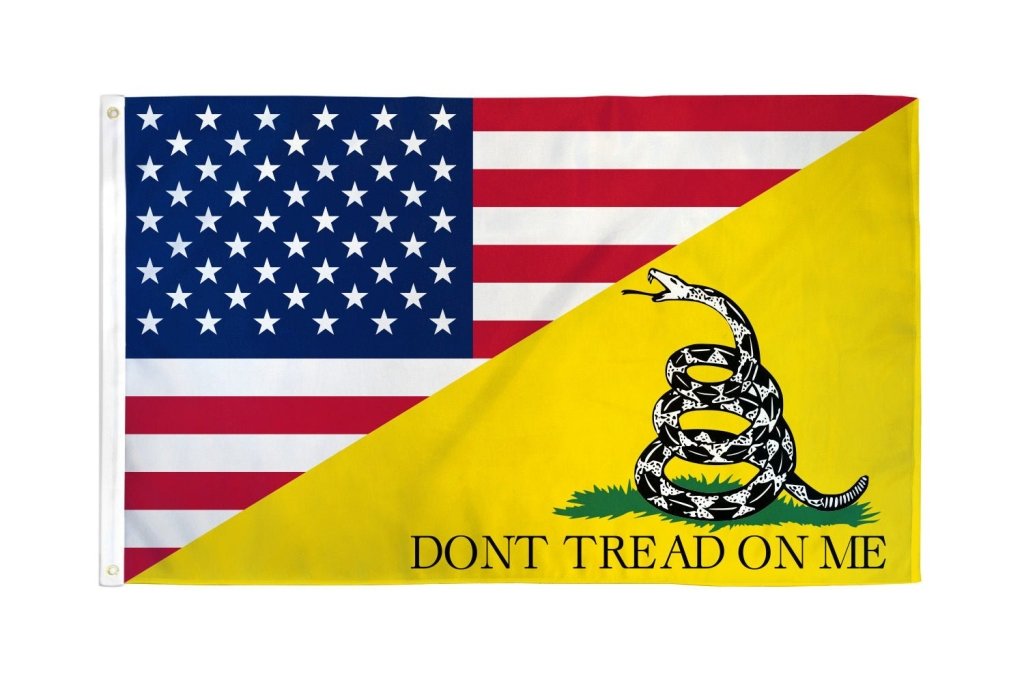 USA/Gadsden Combination Flag 3x5ft Poly - Flags Importer