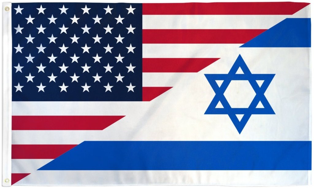 USA/Israel Combination Flag 3x5ft Poly - Flags Importer