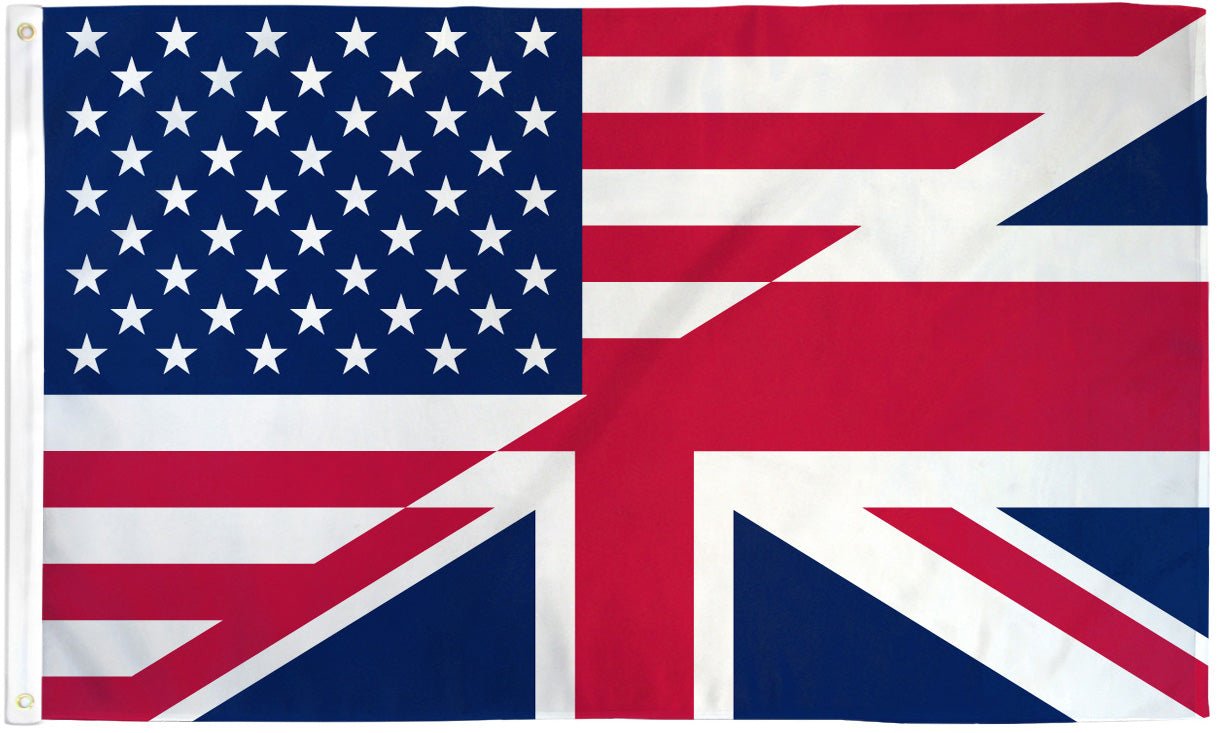 USA/UK Combination Flag 3x5ft Poly - Flags Importer