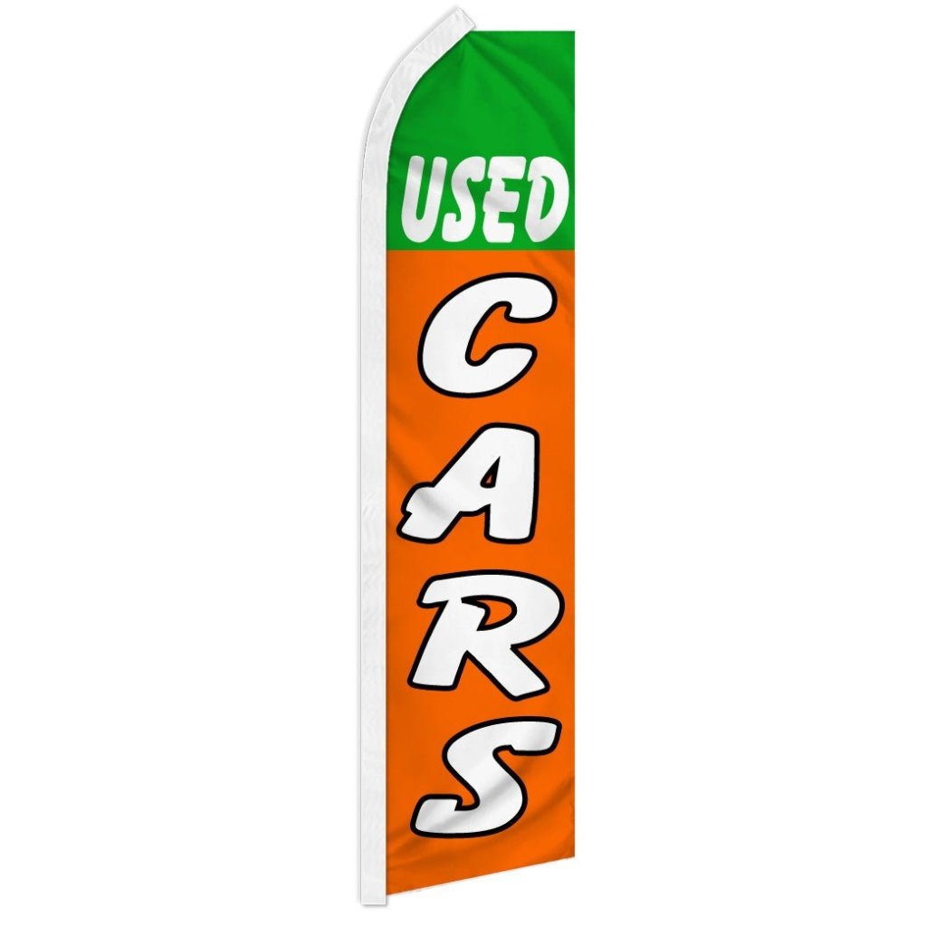 Used Cars (Green & Orange) Super Flag - Flags Importer