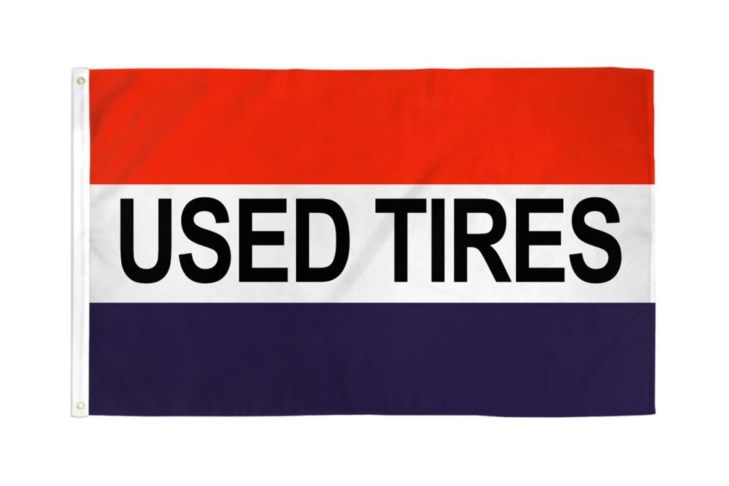 Used Tires Flag 3x5ft Poly - Flags Importer