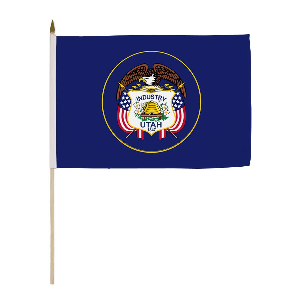 Utah (1913) 12x18in Stick Flag - Flags Importer