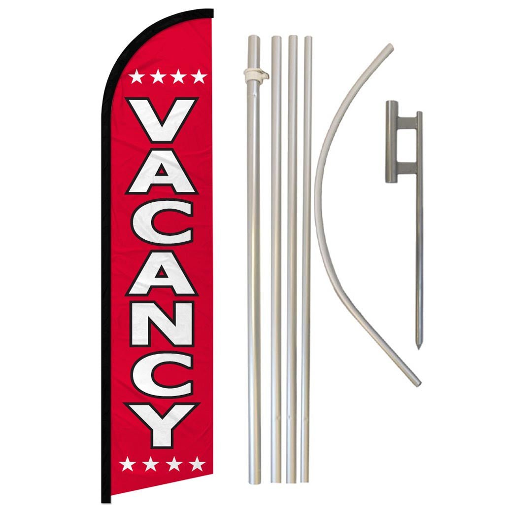 Vacancy Windless Banner Flag & Pole Kit - Flags Importer