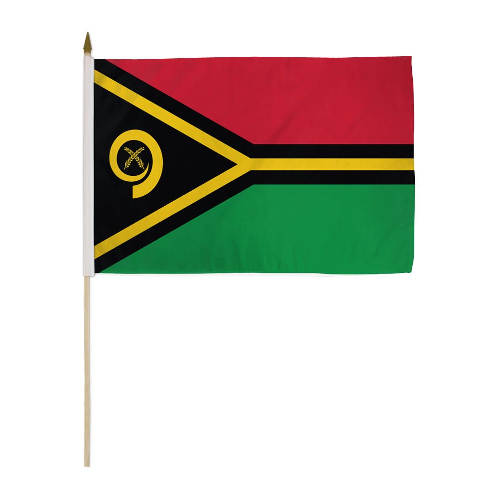 Vanuatu 12x18in Stick Flag - Flags Importer